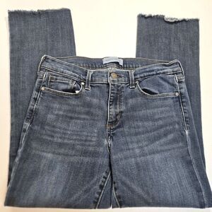 Banana Republic Cropped Flare Jeans Womens Size 28 Blue Denim Raw Hem